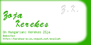 zoja kerekes business card